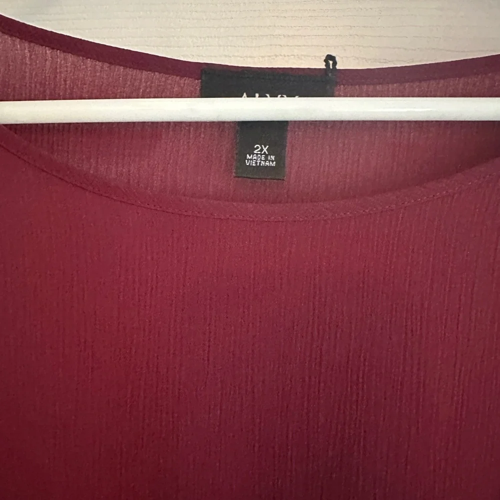 Alyx Deep Red Women's Blouse - Picture 3 of 4